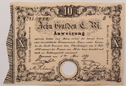 Temesvár 10 gulden 1849