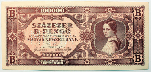 Százezer B.-Pengő 1946 MINTA