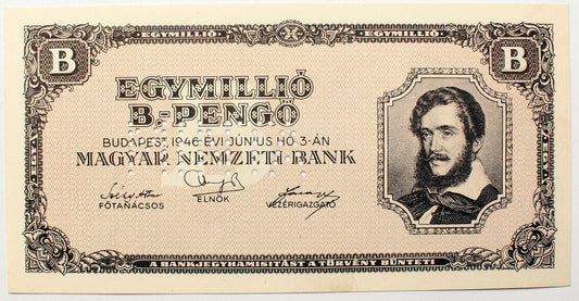 Egymillió B.-Pengő 1946 MINTA
