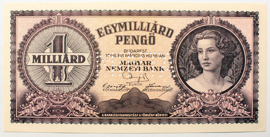 Egymilliárd pengő 1946 MINTA