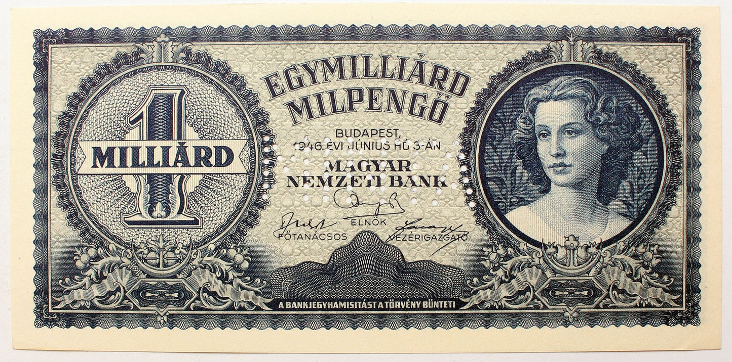 Egymilliárd milpengő 1946 MINTA
