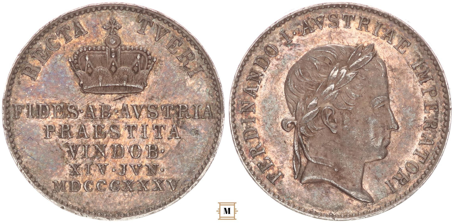 V. Ferdinánd Bécs hódolata 1835 zseton