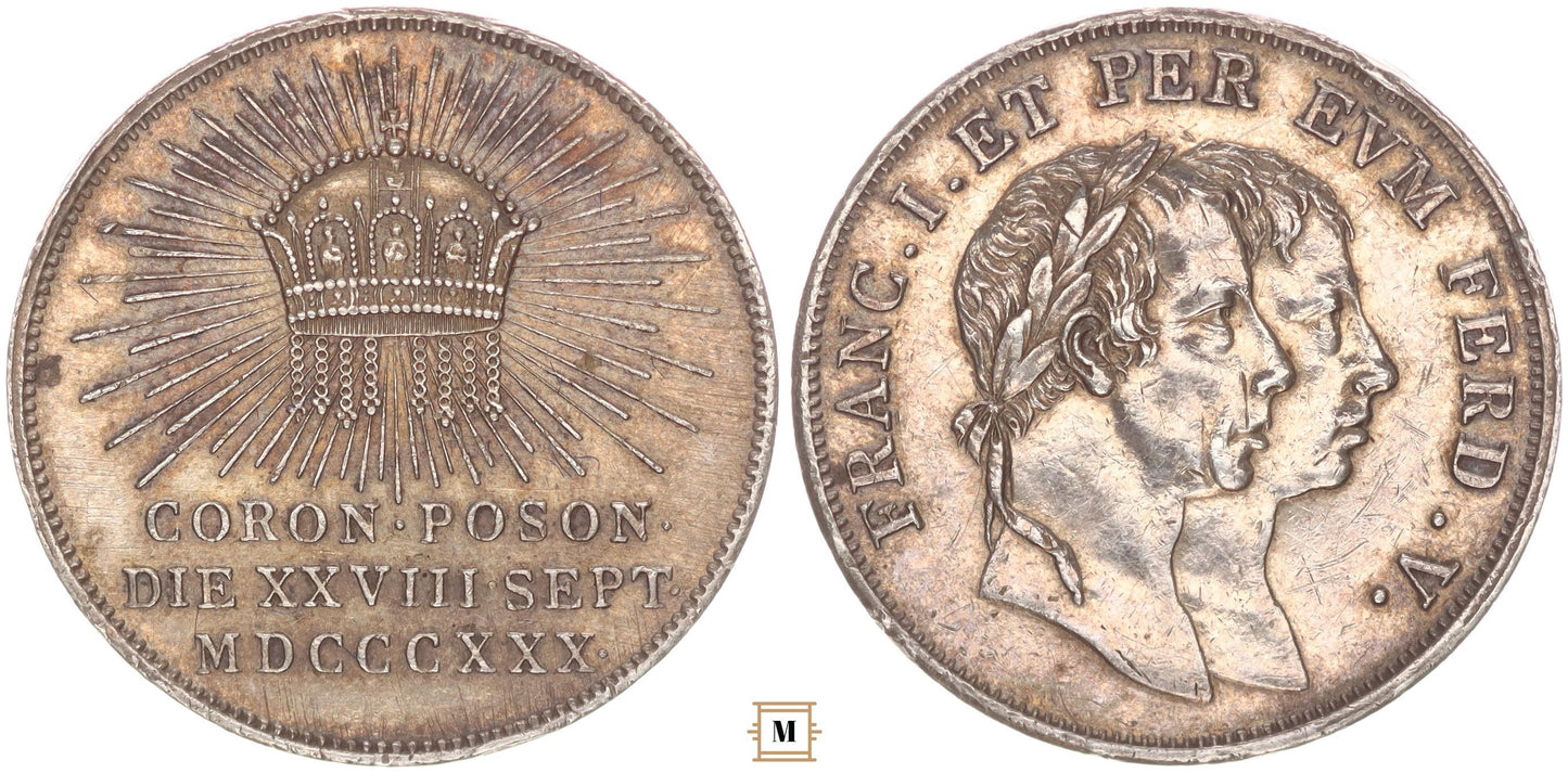 V. Ferdinánd pozsonyi koronázási ajándék zseton 1830
