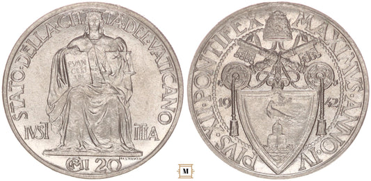 Vatikán 20 centesimi 1942