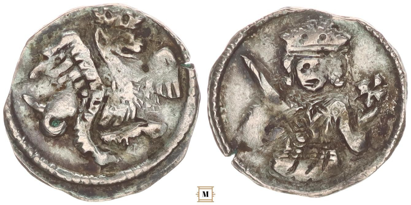 Vencel 1301-1305 Denár ÉH 344 R!