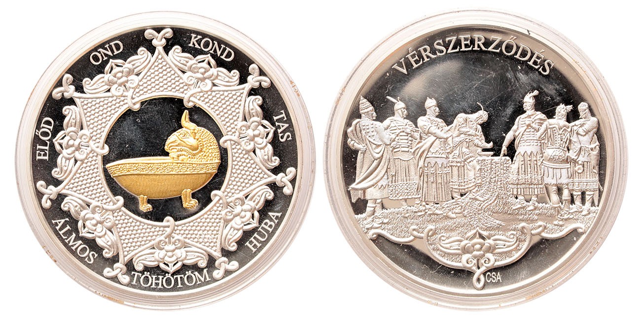 Vérszerződés színezüst emlékérem 2021 5 uncia