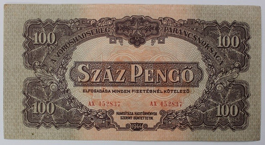 Vöröshadsereg 100 Pengő 1944
